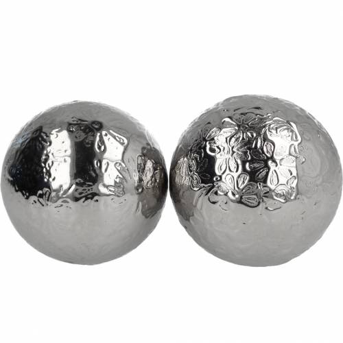 Floristik24 Flydende kugleblomster sølvmetal Ø5,5cm assorteret 6stk