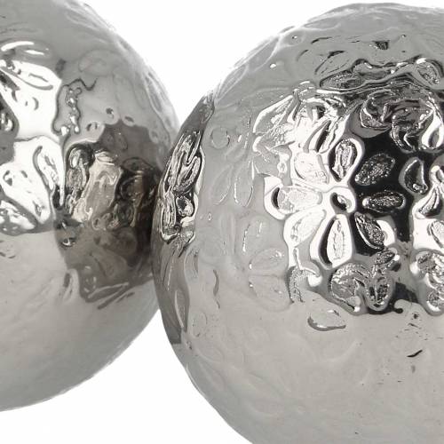 Floristik24 Flydende kugleblomster sølvmetal Ø5,5cm assorteret 6stk