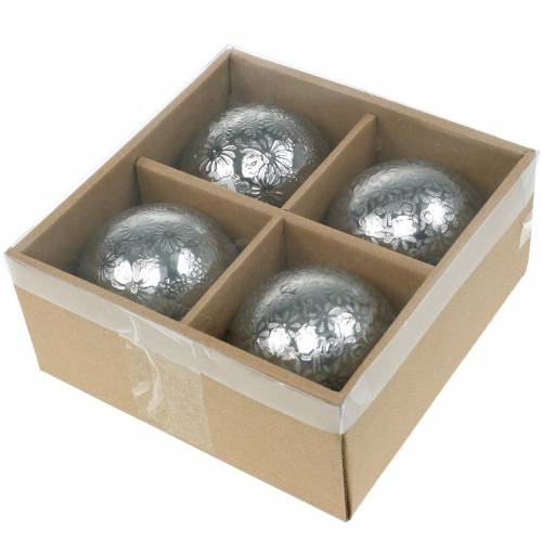 Floristik24 Flydende kugleblomster sølvmetal Ø8cm assorteret 4stk