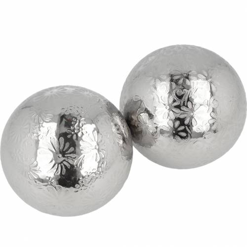 Floristik24 Flydende kugleblomster sølvmetal Ø8cm assorteret 4stk