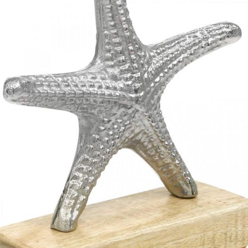 Floristik24 Metal søstjerner, maritim dekoration, dekorativ skulptur sølv, naturlige farver H18cm
