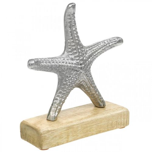 Metal søstjerner, maritim dekoration, dekorativ skulptur sølv, naturlige farver H18cm