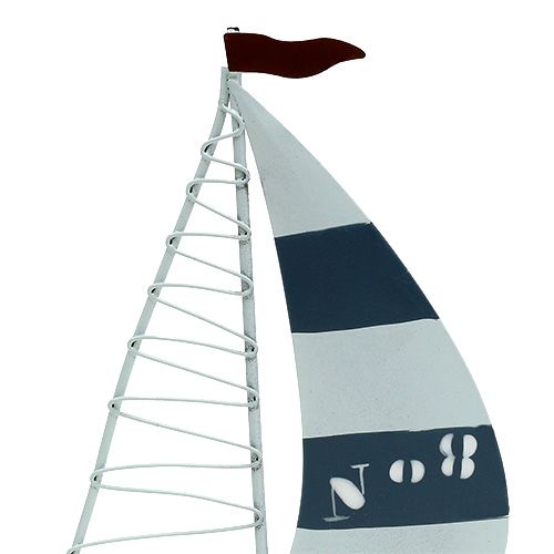 Artikel Sejlbåd 11cm x 19cm hvid-blå 3stk