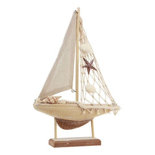 Floristik24 Sejlbådsdekoration sejlskib træbrun 17,5×4×27,5cm