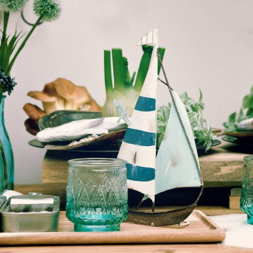 Floristik24 Sejlbåd metal 15cm x 28cm