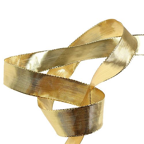 Artikel Gavebånd guld med trådkant 25mm 25m