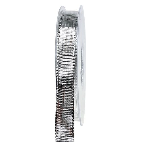 Artikel Gavebånd sølv med trådkant 15mm 25m
