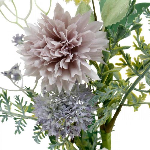 Artikel Silkeblomster i bundtet, sommerdekoration, krysantemum og kugletidsel, kunstige blomster L50cm