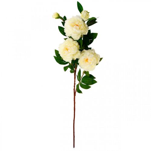 Artikel Silkeblomstpæon kunstig cremehvid 135cm