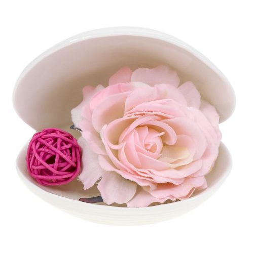 Floristik24 Sæbeskål skal 12cm x 10,5cm x 11cm hvid