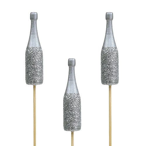 Artikel Champagneflaskestik 7cm med glimmer L30cm 8stk