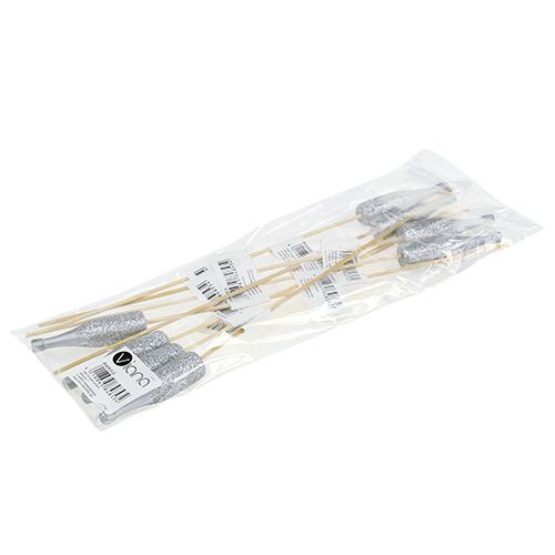 Artikel Champagneflaskeprop 7cm med glimmer L30cm 8 stk