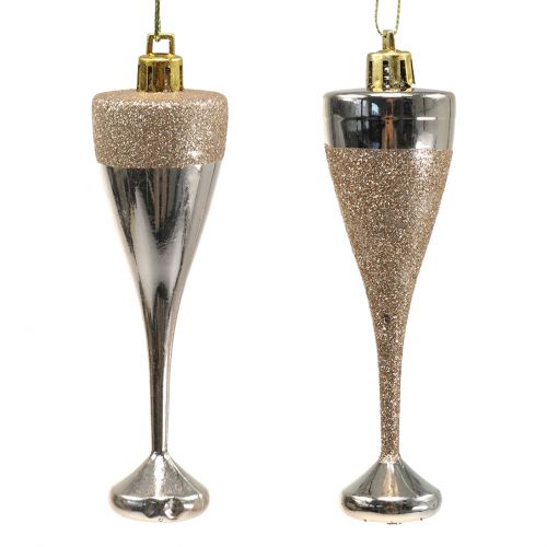 Champagneglas til at hænge lys guld 10 cm 8stk