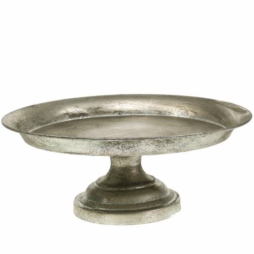 Floristik24 Serveringsfad på bunden sølv antik Ø31cm H14cm