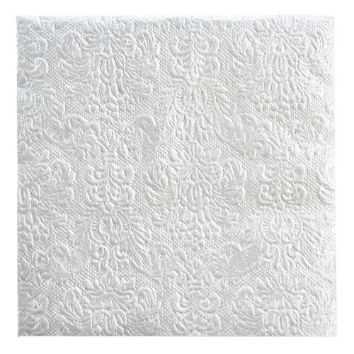 Artikel Servietter Farve Sølv Præget Ornament 33x33cm 15stk