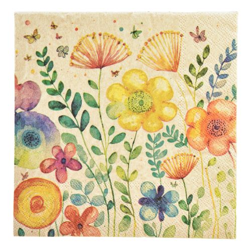 Floristik24 Servietter Forårssommerfugleblomster 33x33cm 20 stk