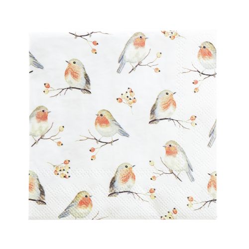 Floristik24 Servietter Autumn Robin Hyben 25x25cm 20 stk