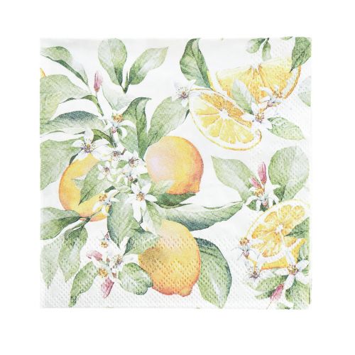 Floristik24 Servietter sommerbordsdekoration citrondekoration 25x25cm 20 stk