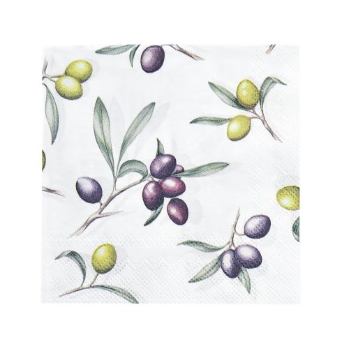 Servietter borddekoration sommer olivengrøn lilla 25x25cm 20stk