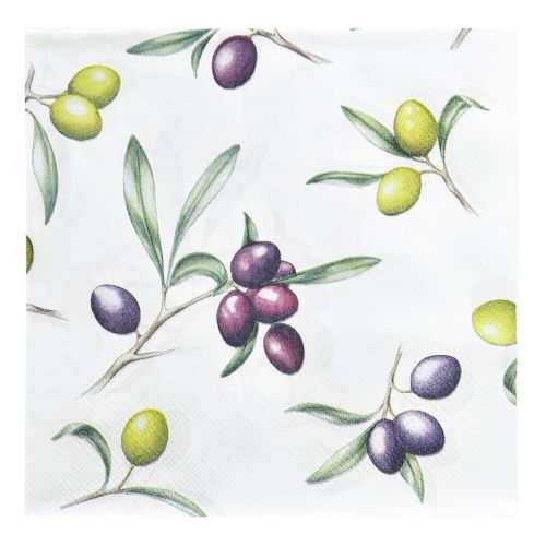 Artikel Servietter med oliven sommerbordsdekoration 33x33cm 20 stk
