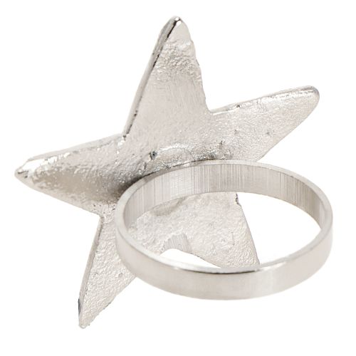 Artikel Servietholder stjerne servietringe sølv metal 7cm Ø4cm 4 stk
