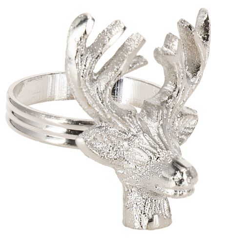 Servietringe sølv hjorte metal servietholder Ø4cm 4 stk