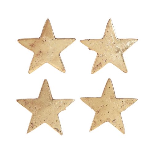 Artikel Servietringe stjerne guld antik look metal 6,5cm Ø4cm 4 stk