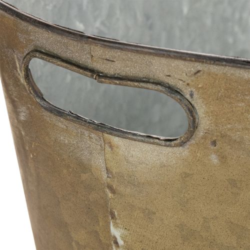 Artikel Sæt med plantepotter og -bøtter, kobberfarvet/hvide, L32,5 cm/36,5 cm/41,5 cm