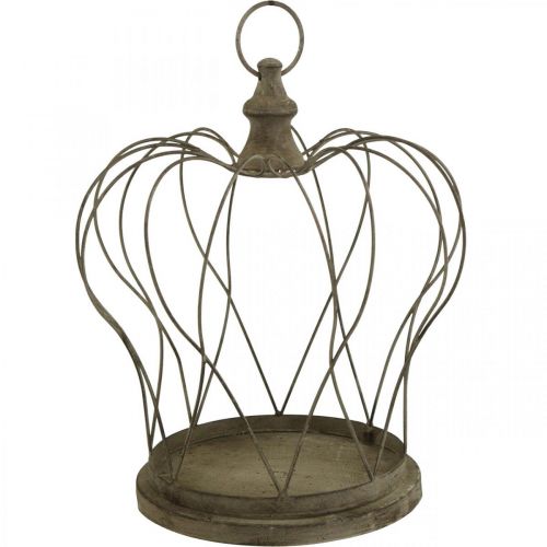 Floristik24 Shabby Chic Deco Crown Rustik metalkrone til ophæng H34cm