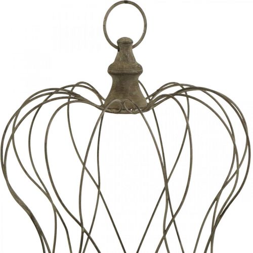 Floristik24 Shabby Chic Deco Crown Rustik metalkrone til ophæng H34cm