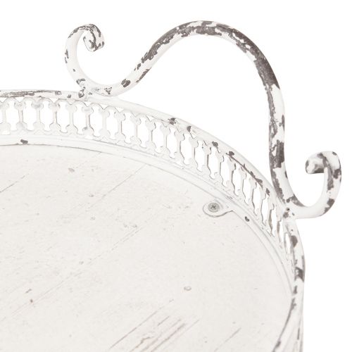 Artikel Shabby Chic oval bakke med hanke hvid 36/45cm sæt med 2 stk