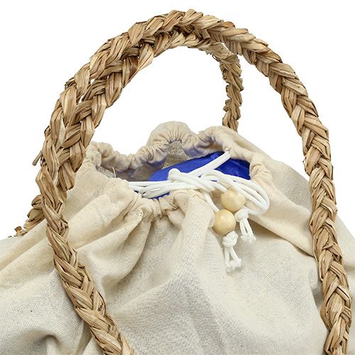 Floristik24 Indkøbstaske natur med pomponer 40cm x 32,5cm