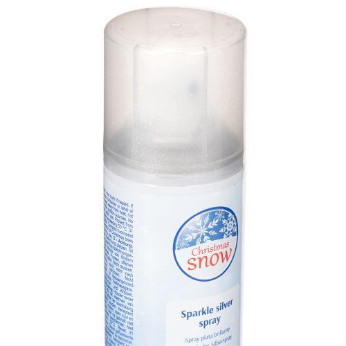 Sølvspray snespray glitter til vinduer og vinterdekoration 150ml | Floristik24.dk