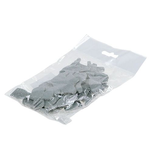 Floristik24 Nytårsaften dekoration mix sølv med glimmer 4cm - 5cm 24 stk