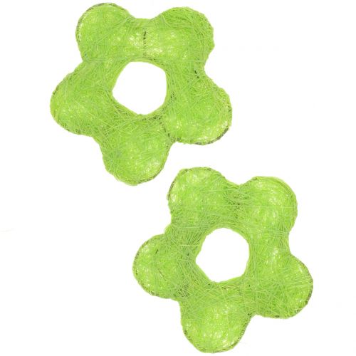 Floristik24 Sisal blomst lysegrøn Ø7,5cm 25 stk