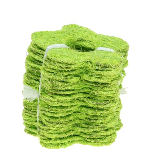 Floristik24 Sisal blomst lysegrøn Ø7,5cm 25 stk