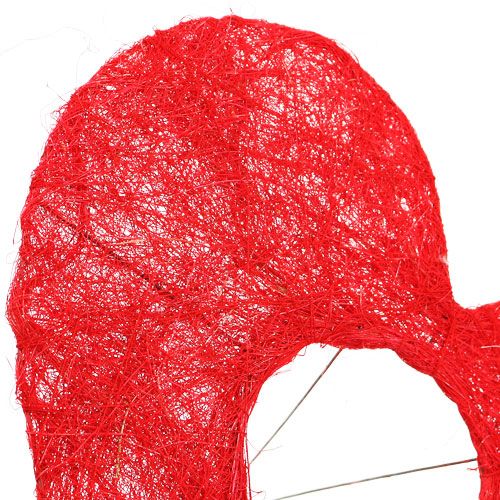 Artikel Sisal hjertemanchet rød 15cm 10 stk.