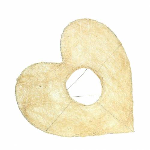 Floristik24 Sisal manchet hjerte bleget 16cm 10 stk