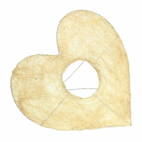 Floristik24 Sisal manchet hjerte bleget 20cm 10 stk