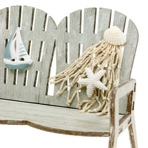 Floristik24 Dekorativ bænk maritim grå 17cm x 13cm x 8cm