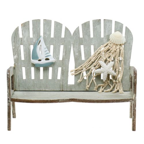 Floristik24 Dekorativ bænk maritim grå 17cm x 13cm x 8cm