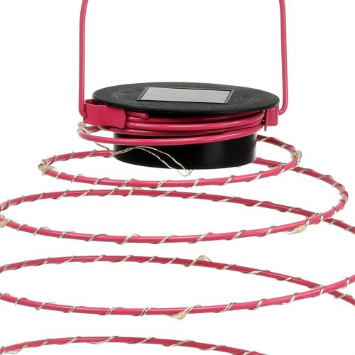 Artikel Solar havelampe pink 22cm med 25 LED'er varm hvid