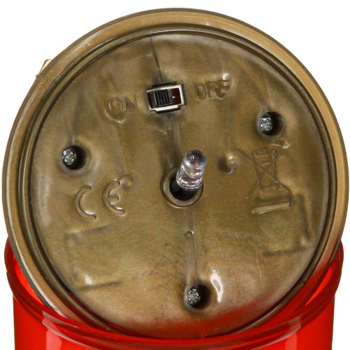 Artikel Solcellegravlys LED i rødt hvidguld Ø6,5cm H12cm