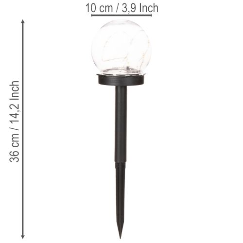 Havelampe, kuglelampe med jordspyd til udendørs belysning, 36 cm, 4 stk. | Floristik24.dk