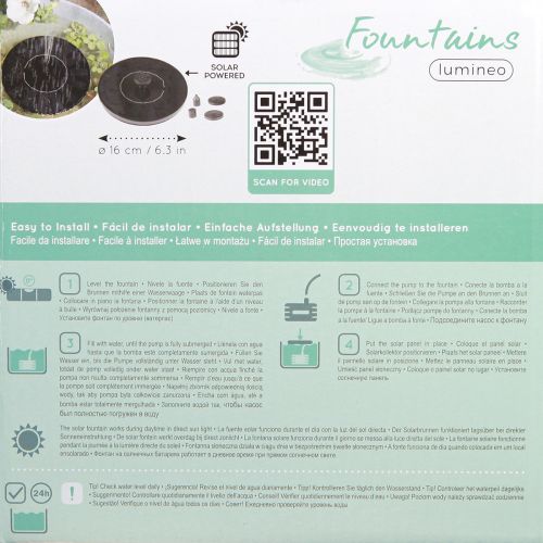 Artikel Solar fontæne fontæne Ø16cm sort 5 dyser
