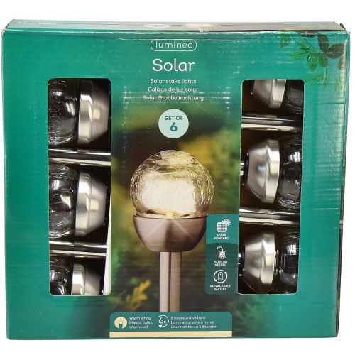 Floristik24 Solar havestav solcellelys altan Ø6cm H36cm 6 stk
