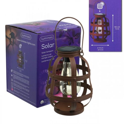 Floristik24 Solcellelampe, havelampe, dekorativ lanterne varm hvid Ø14,5cm H19cm