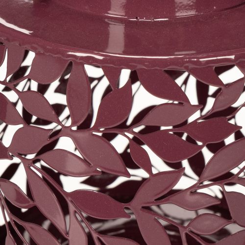 Artikel Lanterne med bladmotiv, soldrevet, til stemningsfuld udendørsbelysning, 25 cm