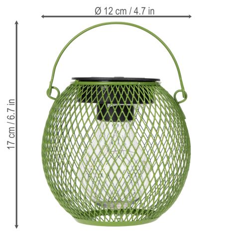 Artikel Rund LED solcellelanterne, perfekt til have eller terrasse, stemningsfuld belysning, 12 cm