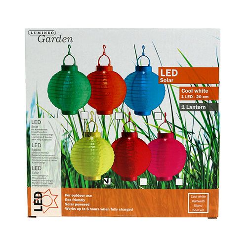 Artikel Lampion LED med solcelle 20cm gul